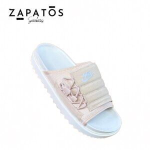 Nike Women's White Pink Asuna 2 CW9707-101 Slip-On Slide Sandal Size 8